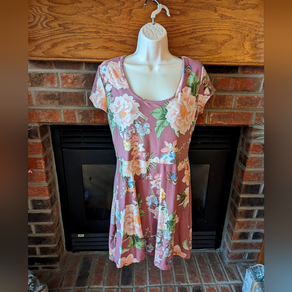 No Boundaries pink floral super soft dress size large